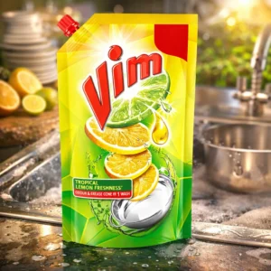 Vim Lemon Dishwash Liquid Gel - Pouch (115ml)