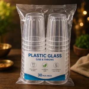 Plastic Glass ( Use & Throw) 30 pcs packet